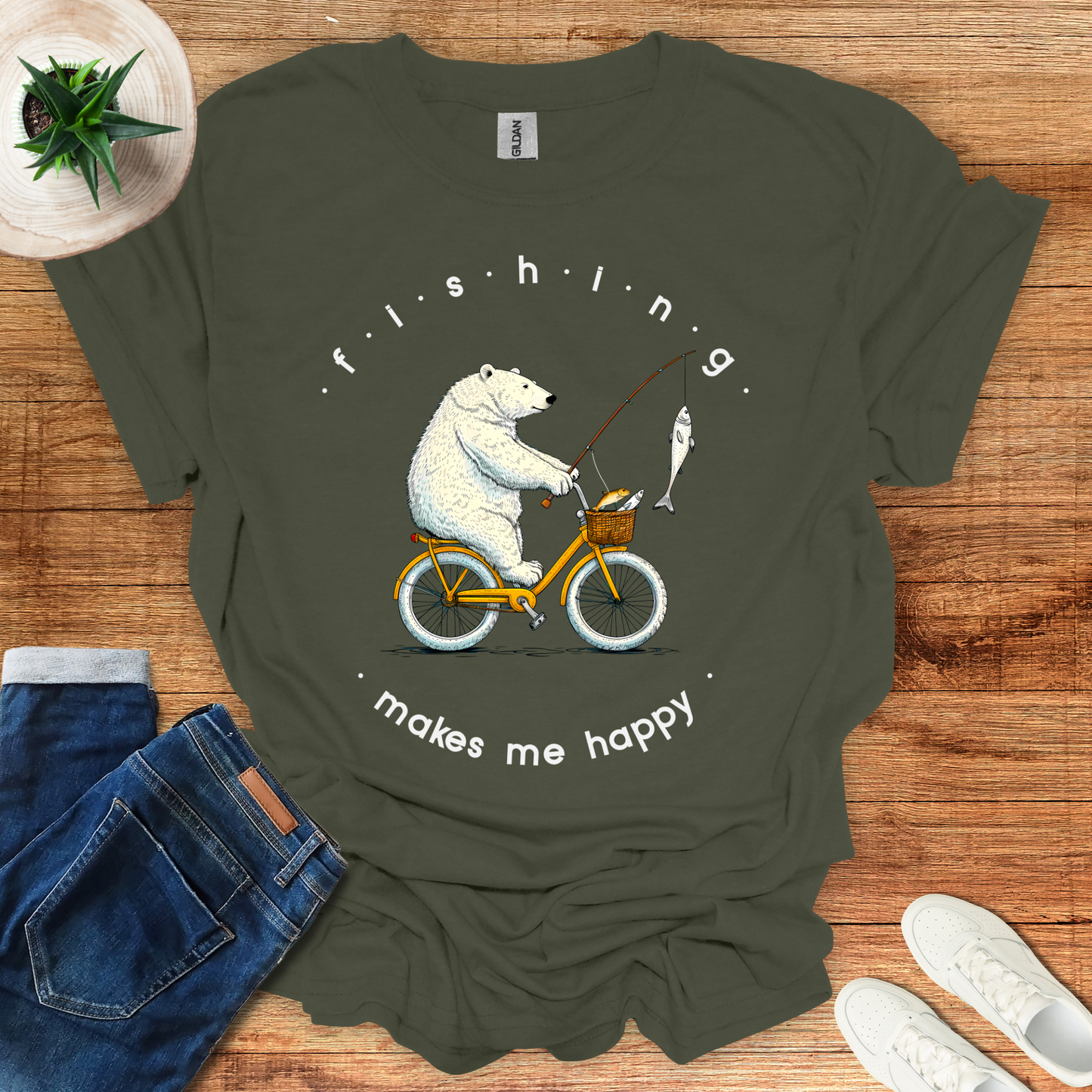 Fishing Makes Me Happy T-Shirt