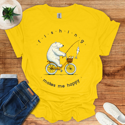 Fishing Makes Me Happy T-Shirt