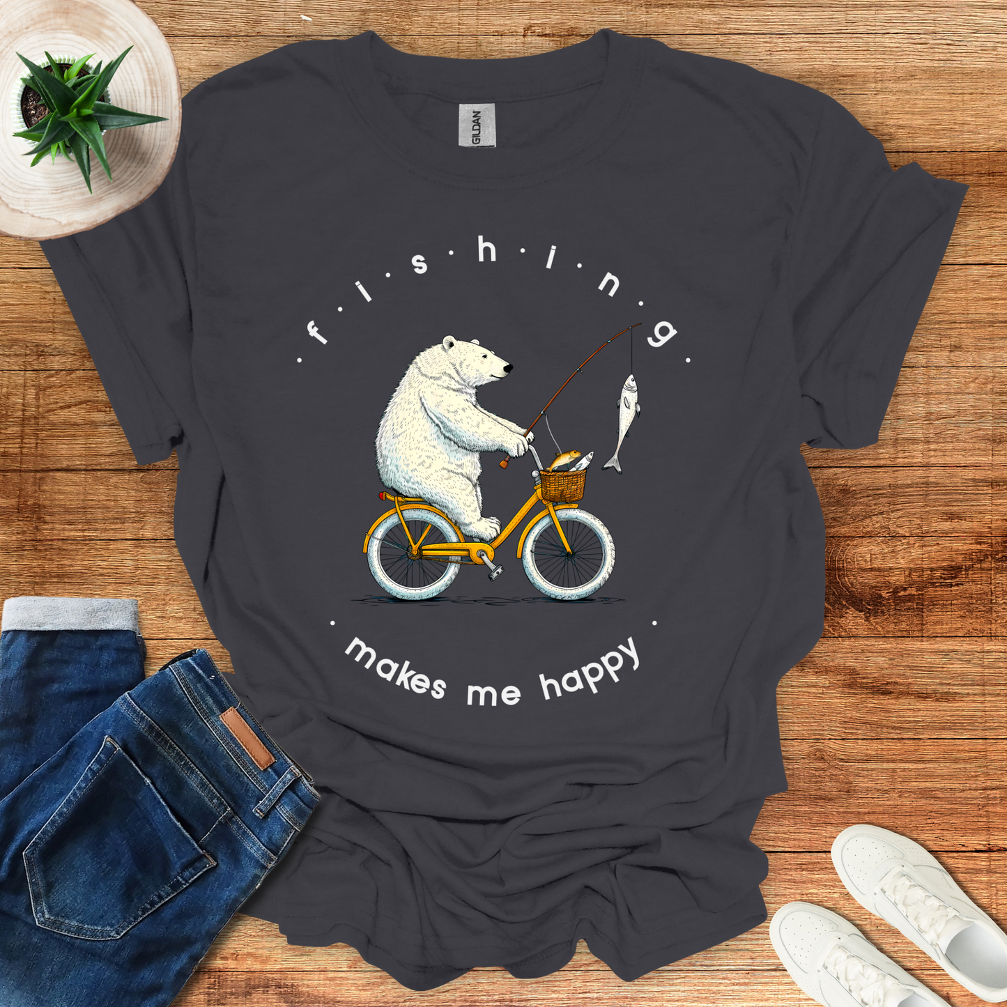 Fishing Makes Me Happy T-Shirt