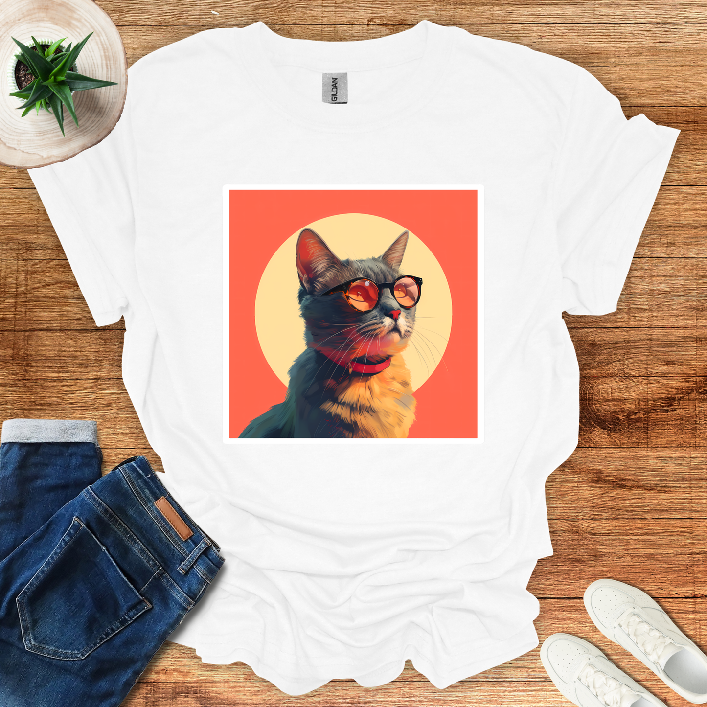 Thinking Cat T-Shirt