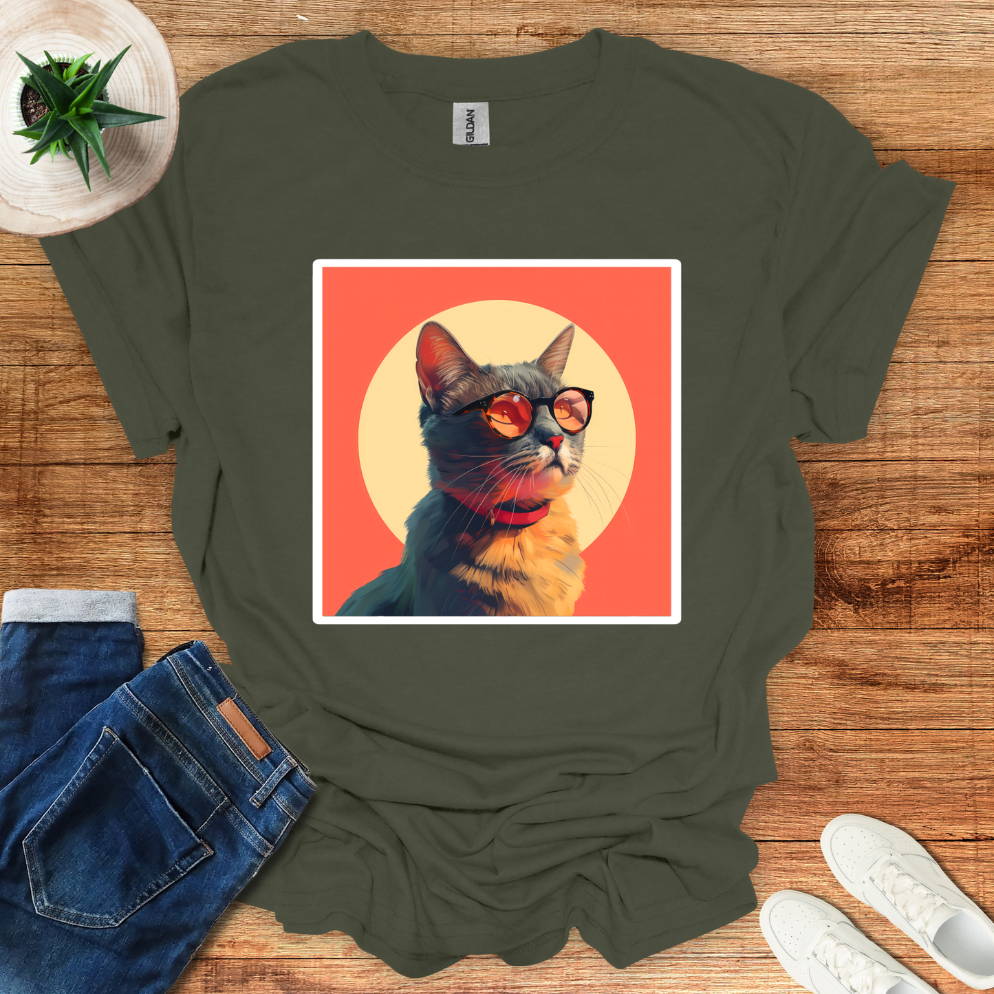 Thinking Cat T-Shirt