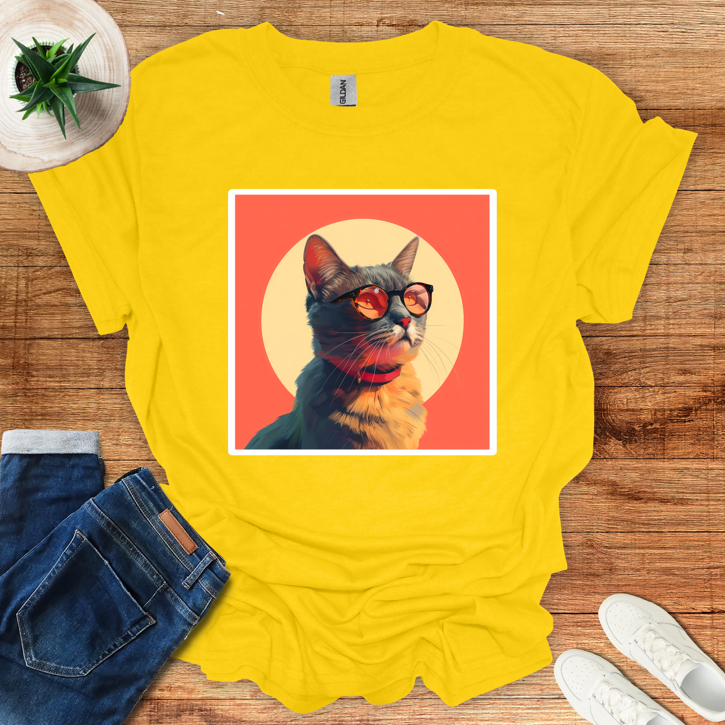 Thinking Cat T-Shirt